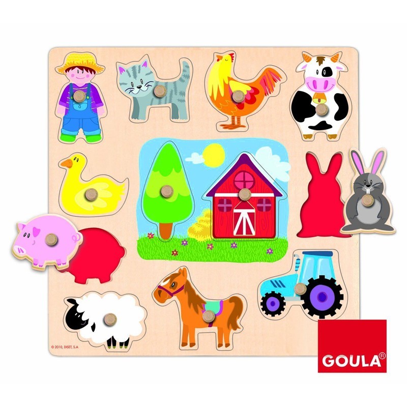 Puzzle animaux de la ferme jeu de société Goula
