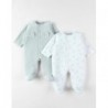 Pyjama 12 mois Velours Blanc ou Vert Sauge